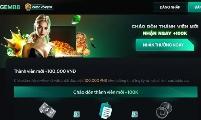 Thưởng ngay 100% cho lần đầu nạp thẻ tại Gem88