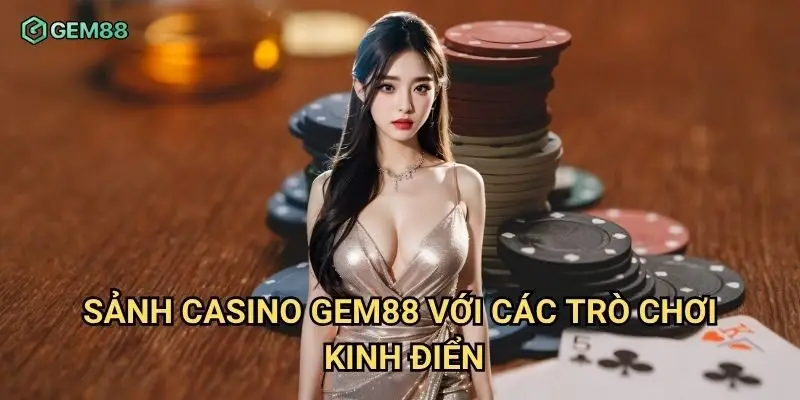 Sảnh casino Gem88 với các trò chơi kinh điển